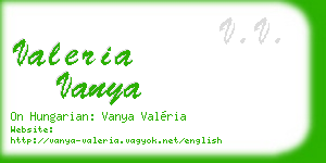 valeria vanya business card