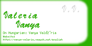 valeria vanya business card